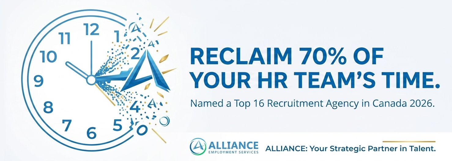 Visual breakdown of how Alliance Employment helps GTA HR teams reclaim time through outsourced industrial staffing